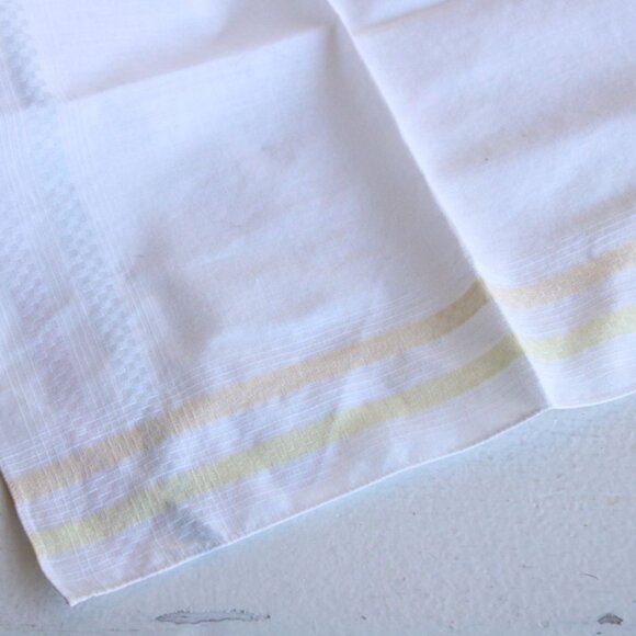 Vintage Cotton Handkerchief, White With Pastel Blue, Pink, Yellow and Orange - Picture 6 of 11